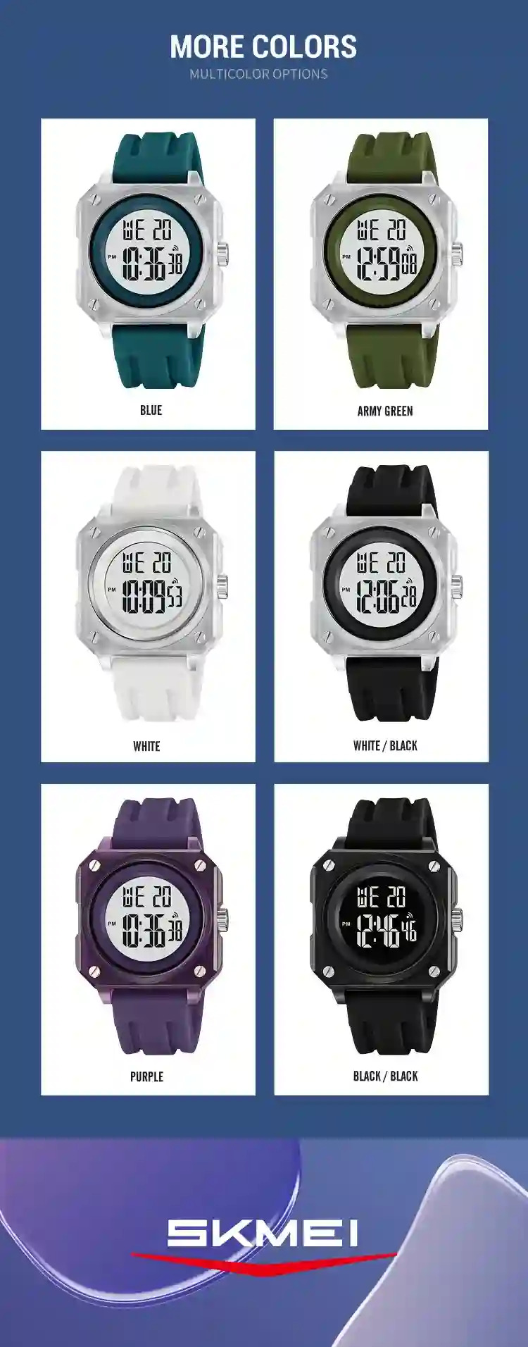 SKMEI Sport Digital Watches For Men Women Casual Week Electronics Watch Fashion EL Light Waterproof Wristwatch Relogio Masculino