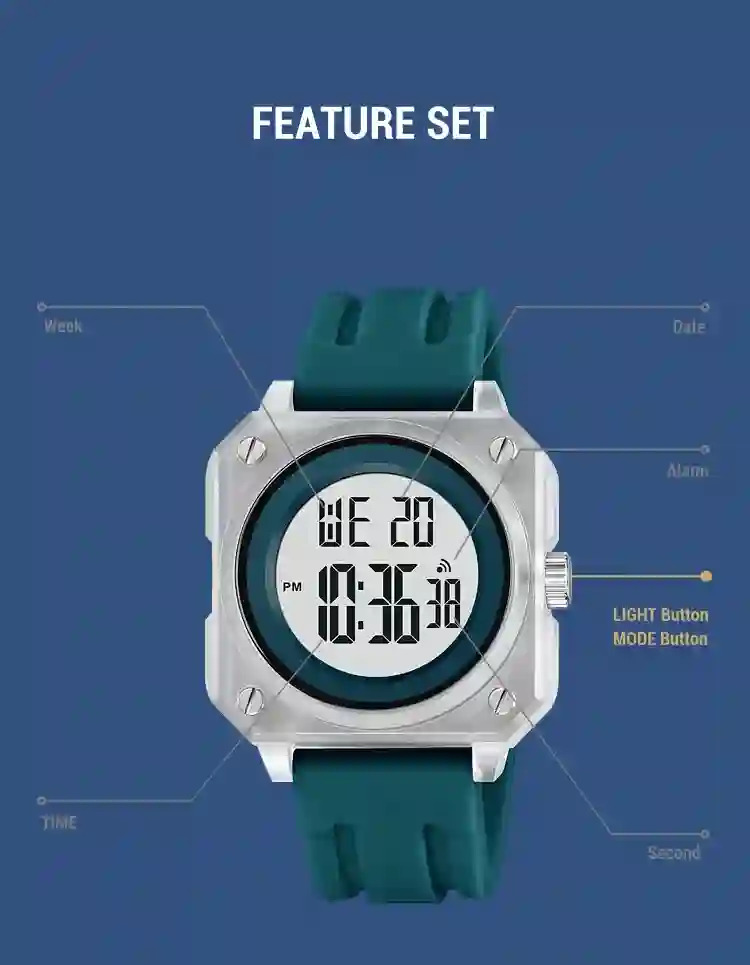 SKMEI Sport Digital Watches For Men Women Casual Week Electronics Watch Fashion EL Light Waterproof Wristwatch Relogio Masculino