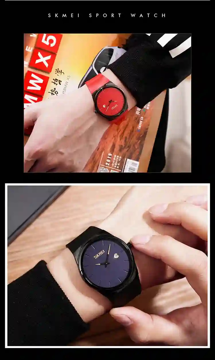 SKMEI Fashion Quartz Watches For Men Women Casual Simple Luxury Male Wristwatches 3Bar Waterproof Date Female Watch Reloj Hombre