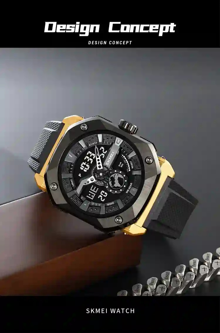 SKMEI Multifunctional 3 Time LED Light Digital Sports Watch For Men Countdown Wristwatches 5Bar Waterproof Watches reloj hombre