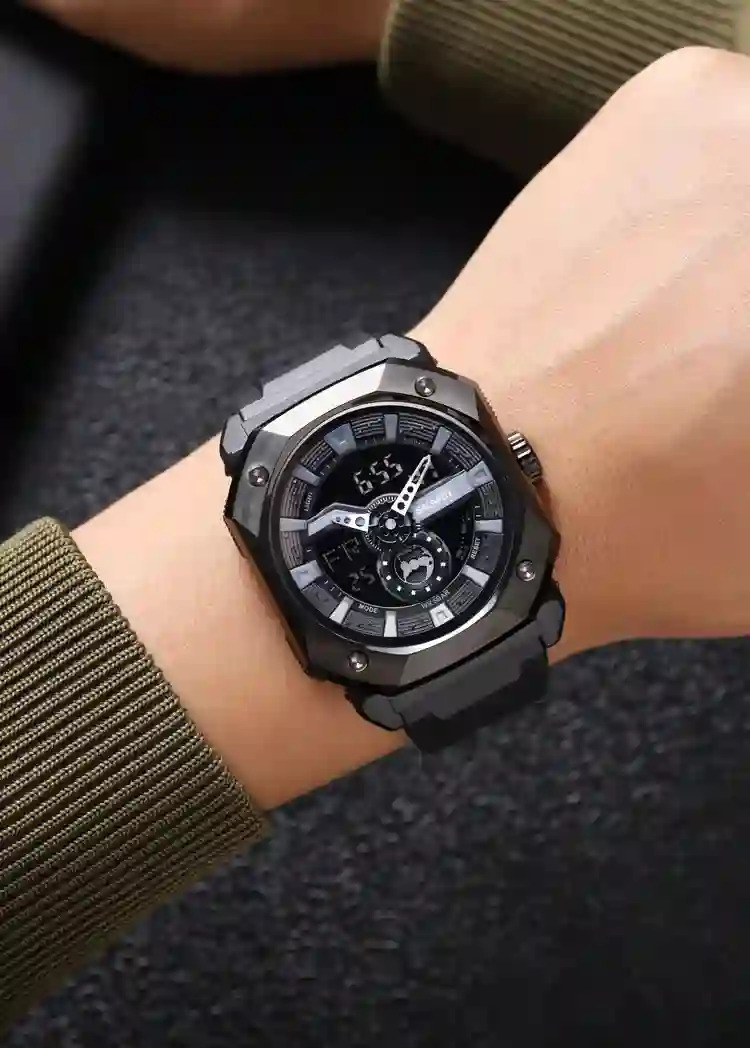 SKMEI Multifunctional 3 Time LED Light Digital Sports Watch For Men Countdown Wristwatches 5Bar Waterproof Watches reloj hombre