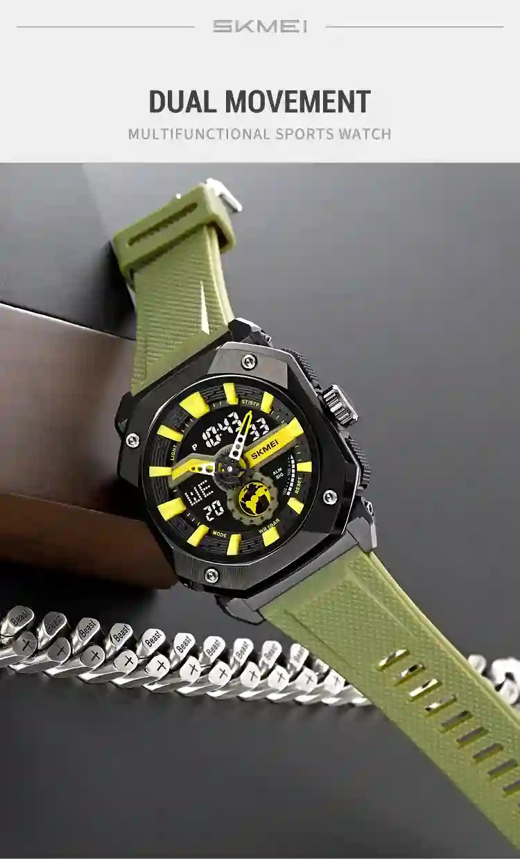 SKMEI Multifunctional 3 Time LED Light Digital Sports Watch For Men Countdown Wristwatches 5Bar Waterproof Watches reloj hombre