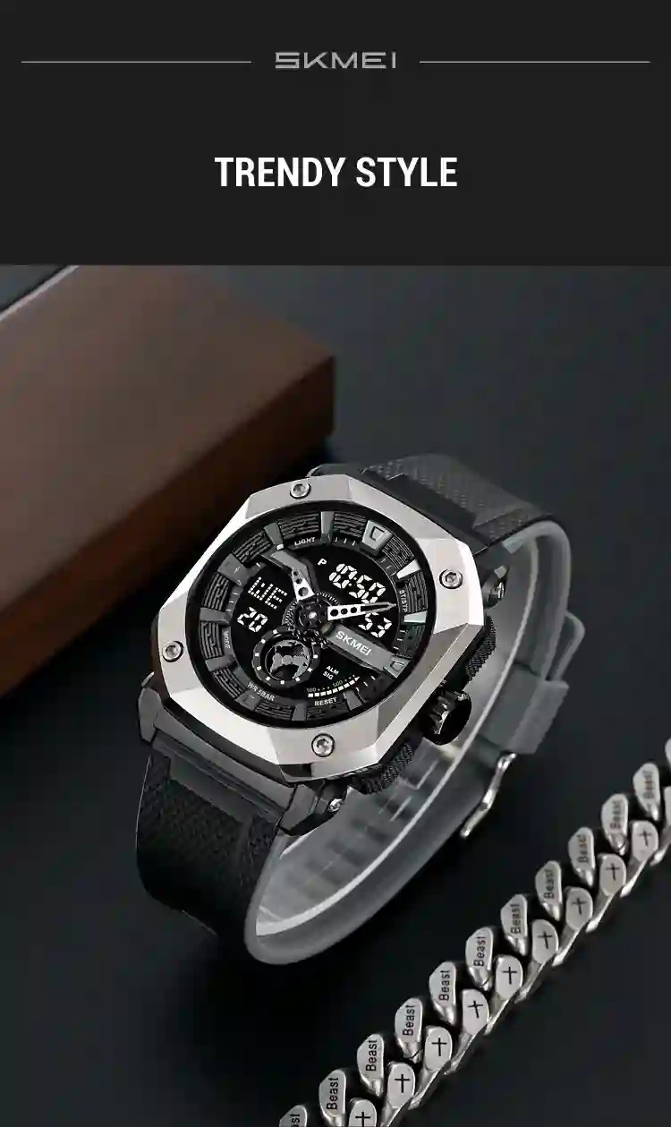 SKMEI Multifunctional 3 Time LED Light Digital Sports Watch For Men Countdown Wristwatches 5Bar Waterproof Watches reloj hombre