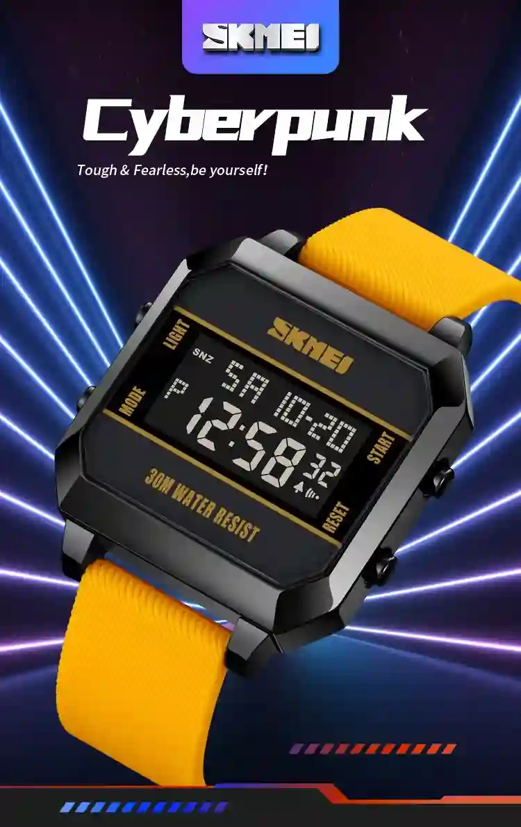 SKMEI 3Bar Waterproof LED Light Countdown Digital Wristwatch For Men Fashion Sport Watches Electronic Clock Watch reloj hombre