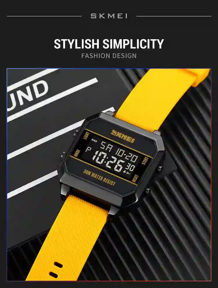 SKMEI 3Bar Waterproof LED Light Countdown Digital Wristwatch For Men Fashion Sport Watches Electronic Clock Watch reloj hombre