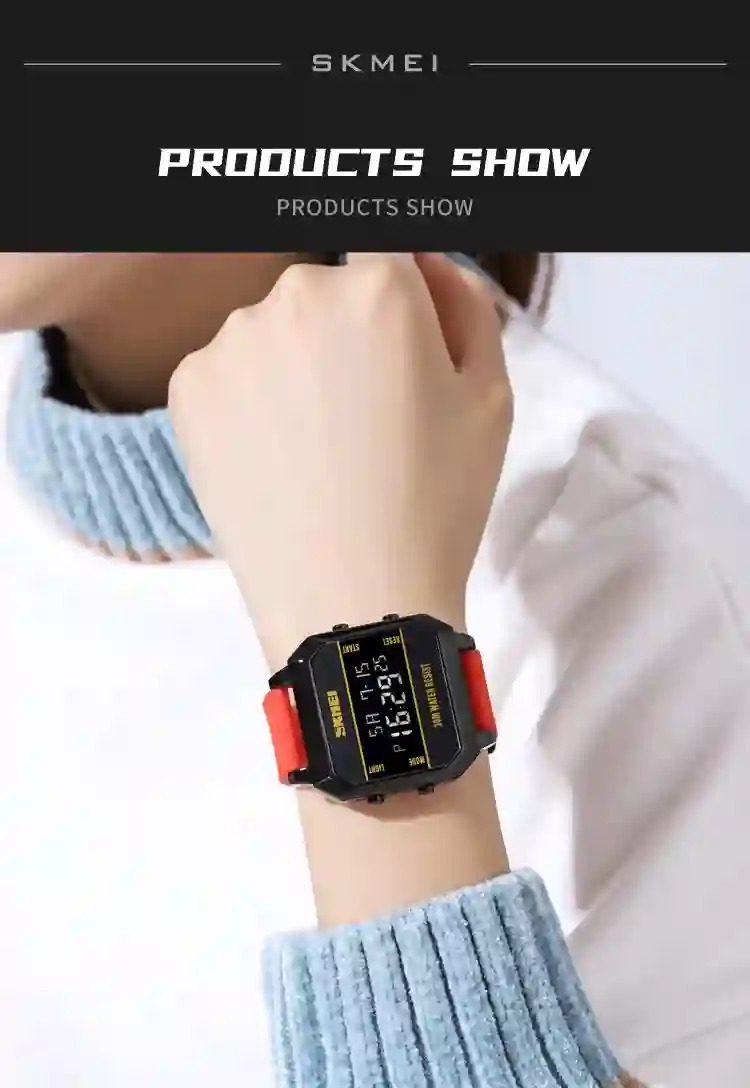 SKMEI 3Bar Waterproof LED Light Countdown Digital Wristwatch For Men Fashion Sport Watches Electronic Clock Watch reloj hombre