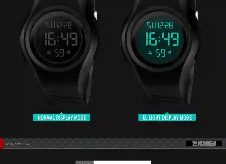 SKMEI Sports Electronics Wristwatches For Men Women Fashion Simple 5Bar Waterproof Watches Calendar LED Display Digital Watch