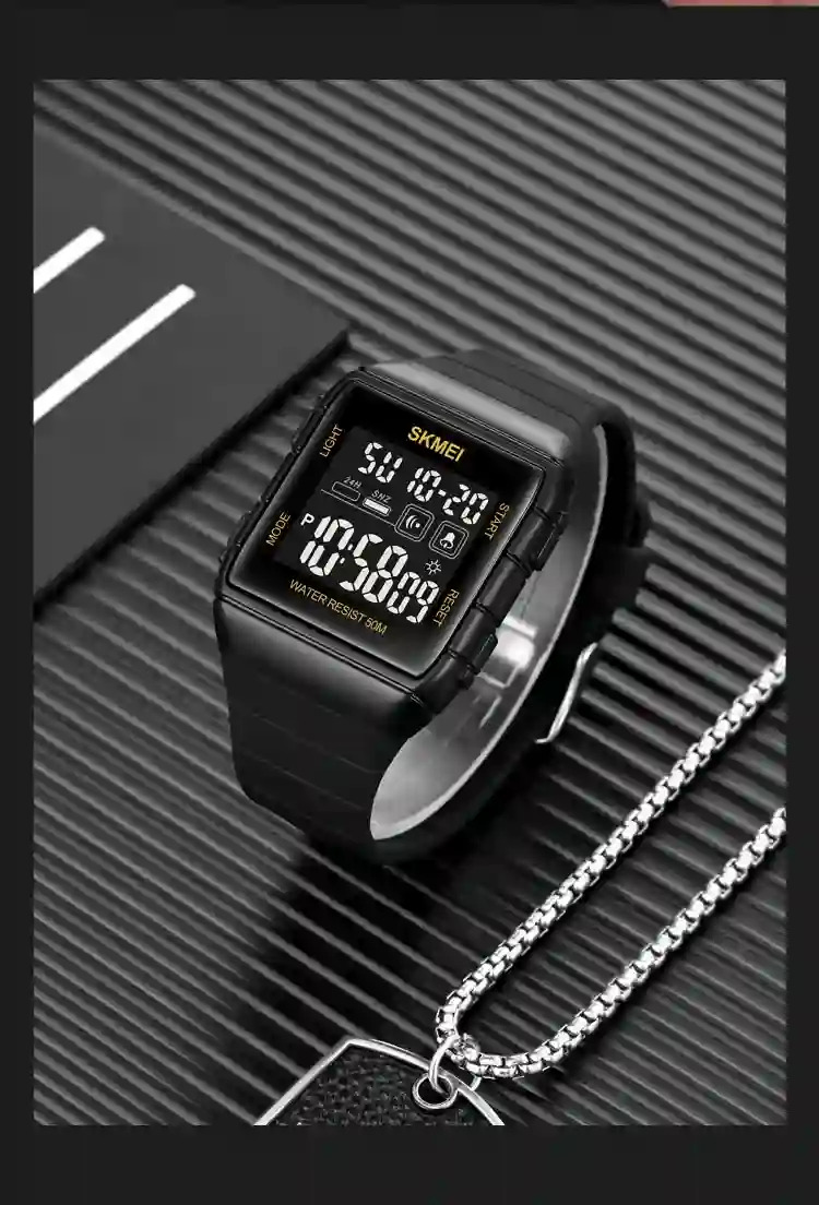 SKMEI Countdown Alarm Clock LED Light Electronics Wristwatch Digital Sports Watches 5Bar Waterproof Military Watch reloj hombre