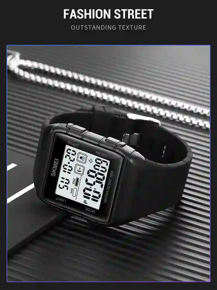SKMEI Countdown Alarm Clock LED Light Electronics Wristwatch Digital Sports Watches 5Bar Waterproof Military Watch reloj hombre