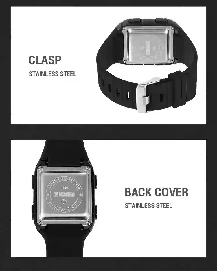 SKMEI Countdown Alarm Clock LED Light Electronics Wristwatch Digital Sports Watches 5Bar Waterproof Military Watch reloj hombre