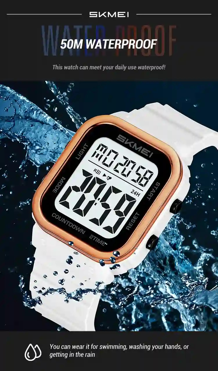 SKMEI 5Bar Waterproof Military Watch Countdown Alarm Clock LED Light Electronics Wristwatches Digital Sports Watchesreloj hombre