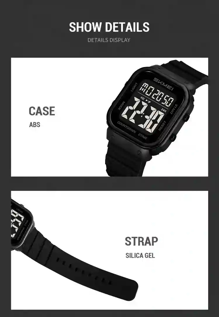SKMEI 5Bar Waterproof Military Watch Countdown Alarm Clock LED Light Electronics Wristwatches Digital Sports Watchesreloj hombre