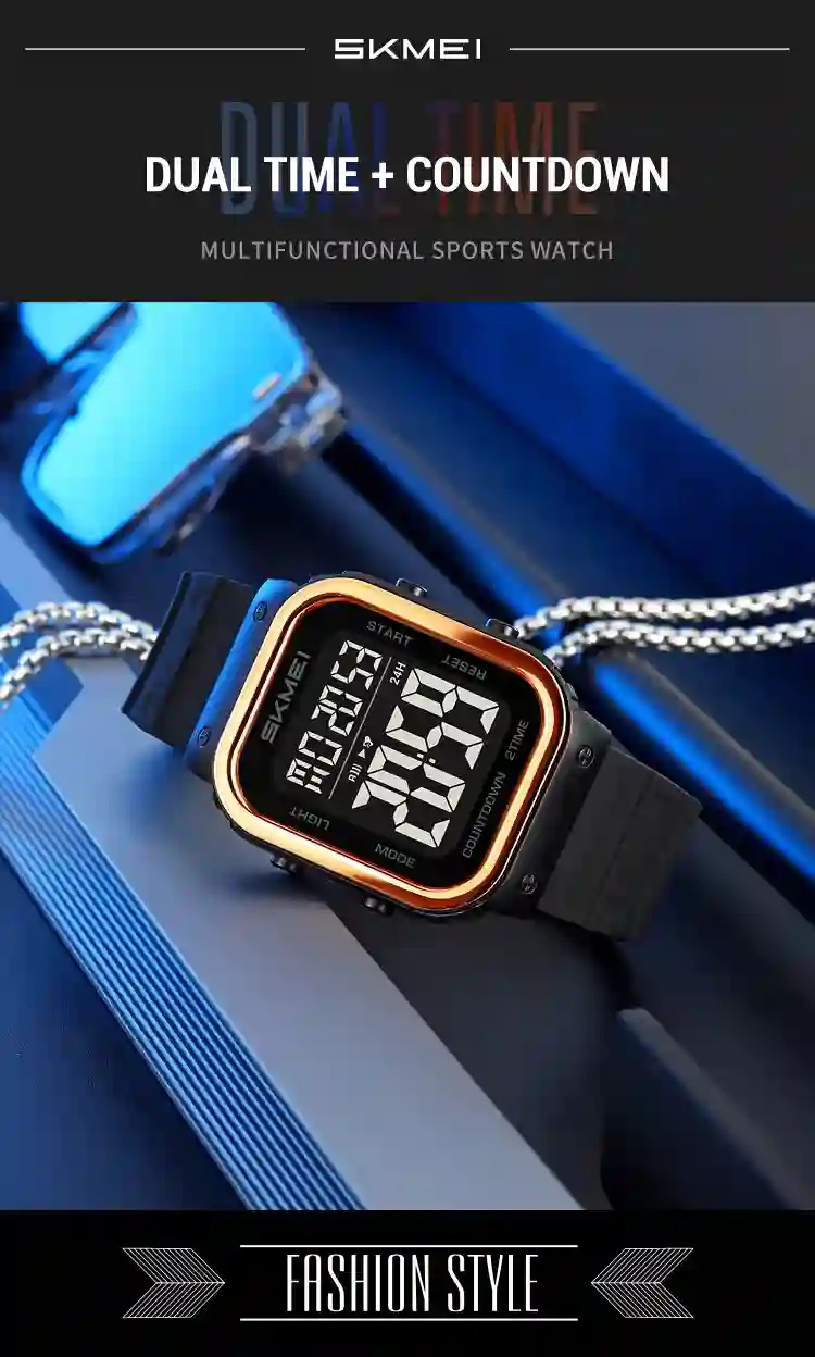 SKMEI 5Bar Waterproof Military Watch Countdown Alarm Clock LED Light Electronics Wristwatches Digital Sports Watchesreloj hombre