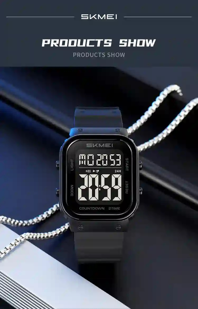 SKMEI 5Bar Waterproof Military Watch Countdown Alarm Clock LED Light Electronics Wristwatches Digital Sports Watchesreloj hombre