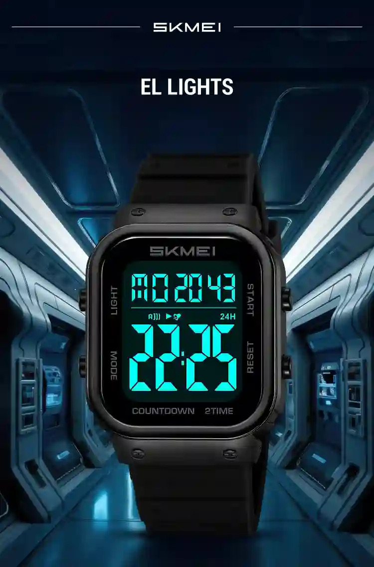 SKMEI 5Bar Waterproof Military Watch Countdown Alarm Clock LED Light Electronics Wristwatches Digital Sports Watchesreloj hombre