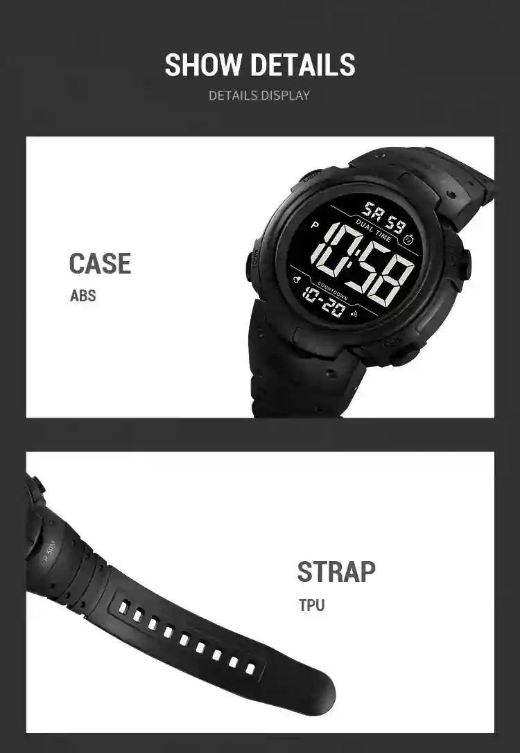 SKMEI Men Sports Army Watch Digital Watches Big Dial Luminous Waterproof Clock Military Electronic Wristwatches Orologi Digitali