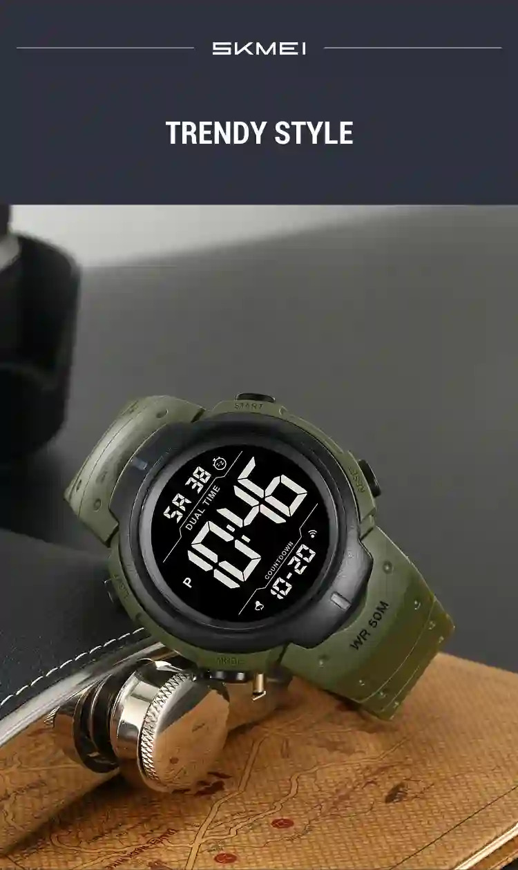 SKMEI Men Sports Army Watch Digital Watches Big Dial Luminous Waterproof Clock Military Electronic Wristwatches Orologi Digitali