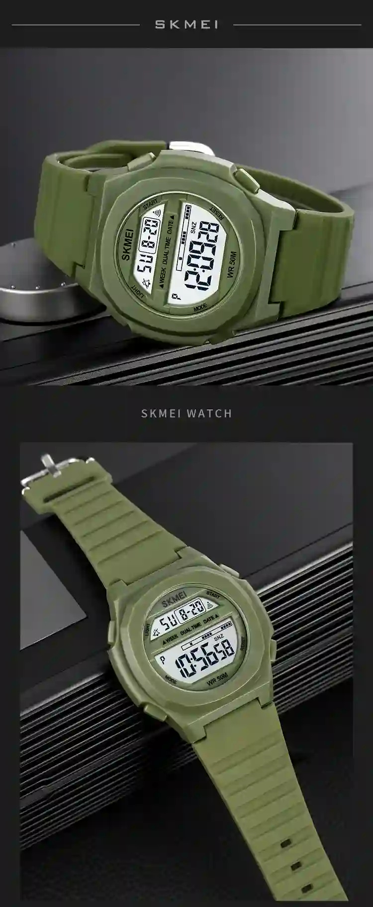 SKMEI Male Multifunction Alarm Clock 5Bar Waterproof Chrono Wristwatches Digital LED Light Watch Men Sports Watches reloj hombre