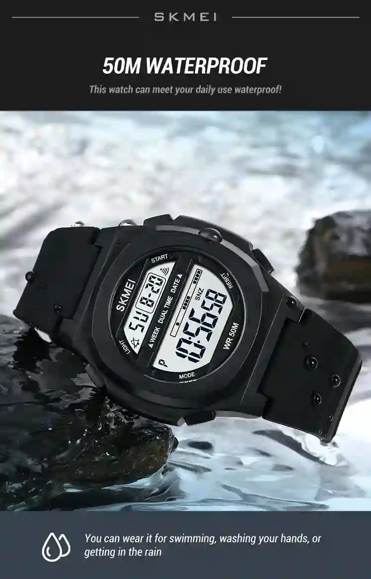SKMEI Male Multifunction Alarm Clock 5Bar Waterproof Chrono Wristwatches Digital LED Light Watch Men Sports Watches reloj hombre