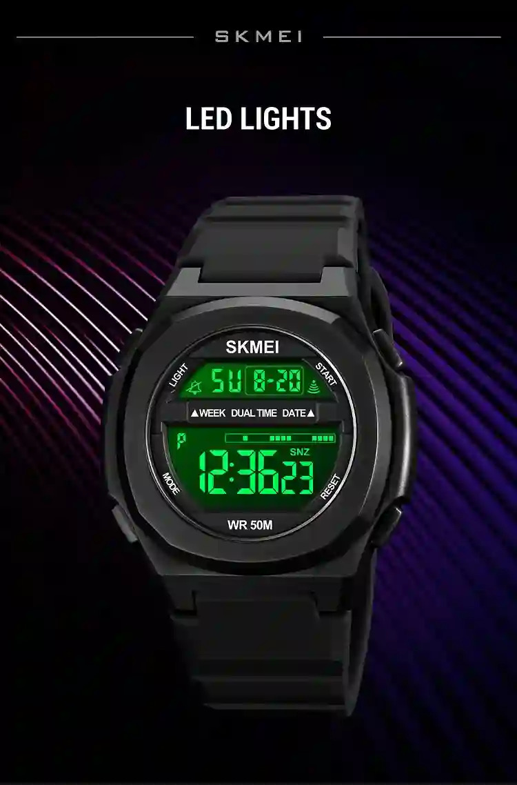 SKMEI Male Multifunction Alarm Clock 5Bar Waterproof Chrono Wristwatches Digital LED Light Watch Men Sports Watches reloj hombre