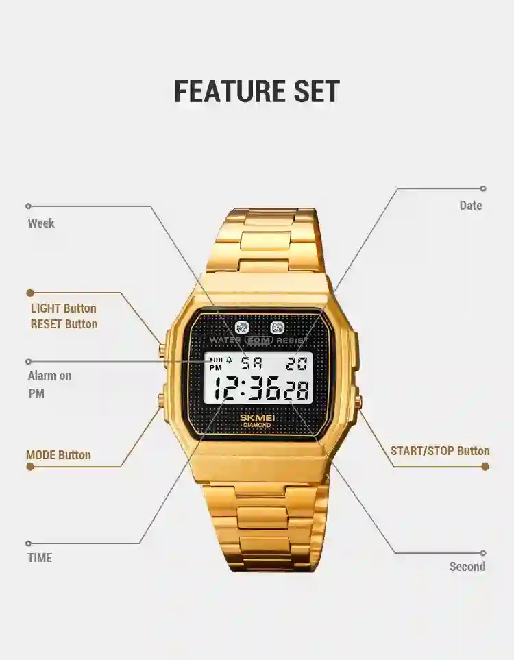 SKMEI Sports Digital Watch For Men Women Casual Electronic Watch Count Down Timer Waterproof Chrono Wristwatch Relogio Masculino