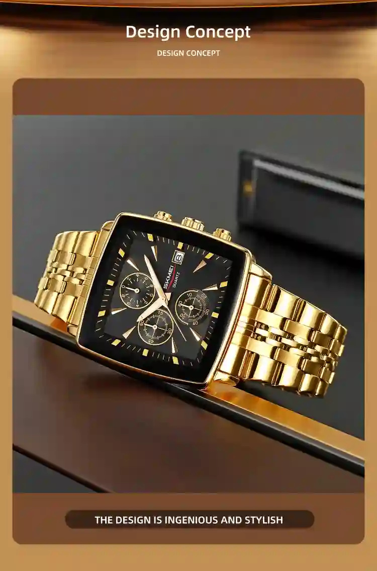 SKMEI Luxury Stopwatch Movement Quartz Watch For Men Women Business Date Wristwatch Fashion Design Waterproof Watch Reloj Hombre