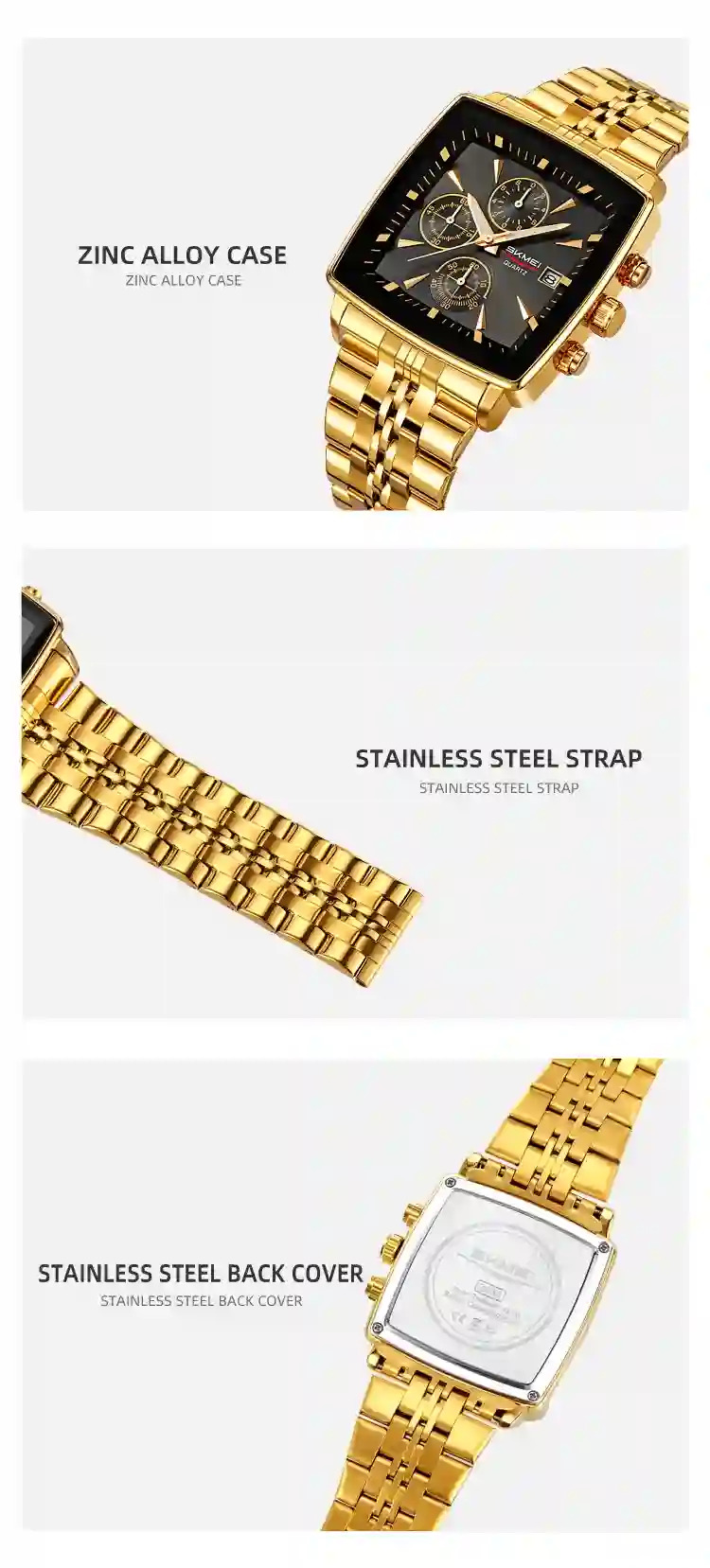 SKMEI Luxury Stopwatch Movement Quartz Watch For Men Women Business Date Wristwatch Fashion Design Waterproof Watch Reloj Hombre