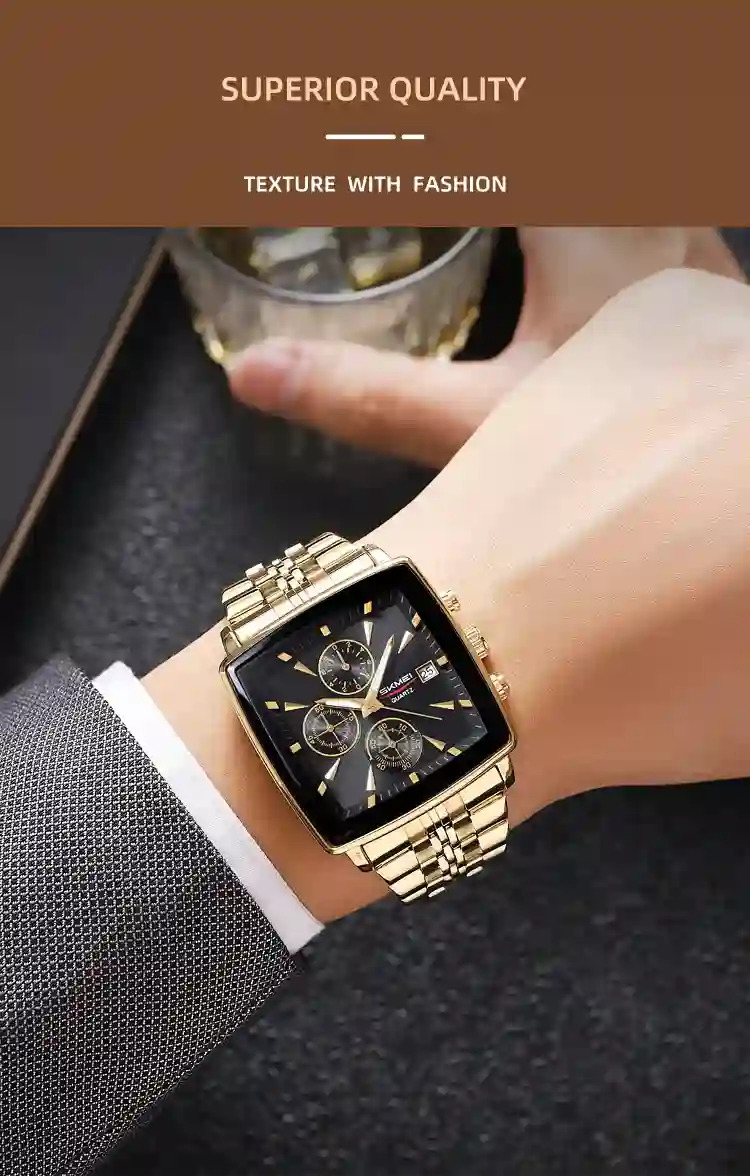 SKMEI Luxury Stopwatch Movement Quartz Watch For Men Women Business Date Wristwatch Fashion Design Waterproof Watch Reloj Hombre