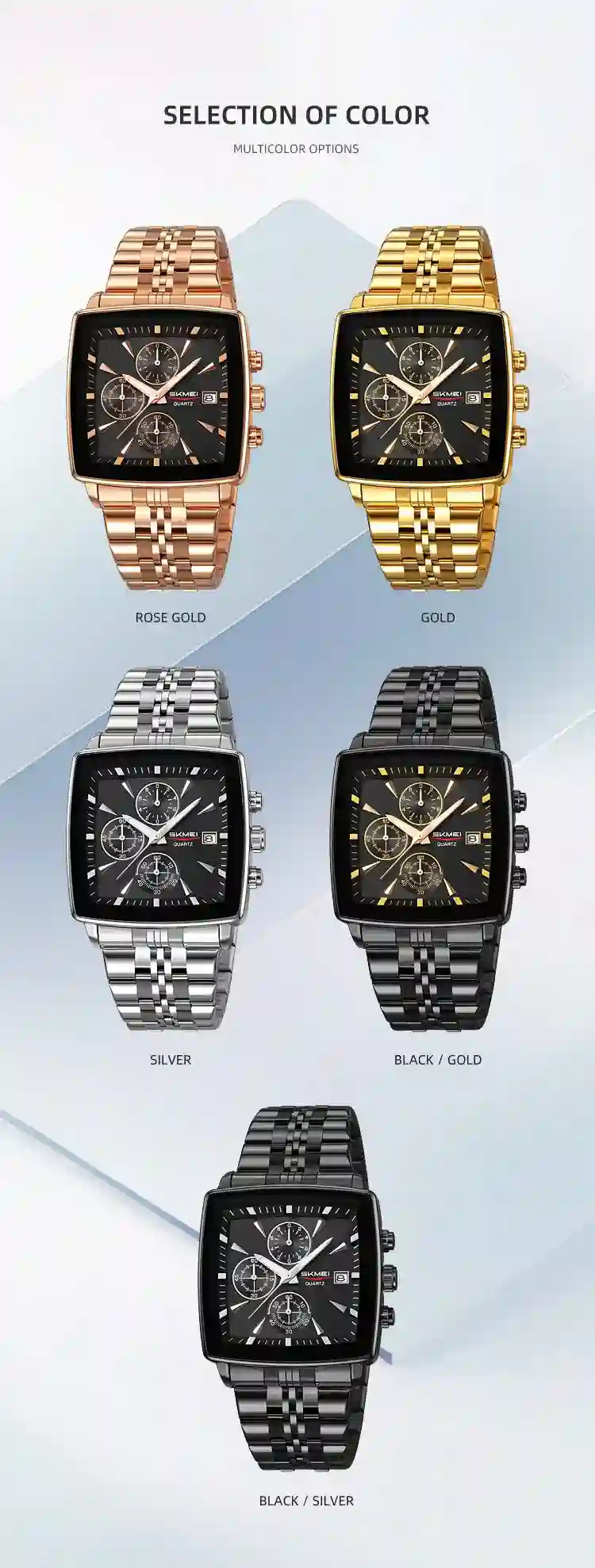 SKMEI Luxury Stopwatch Movement Quartz Watch For Men Women Business Date Wristwatch Fashion Design Waterproof Watch Reloj Hombre