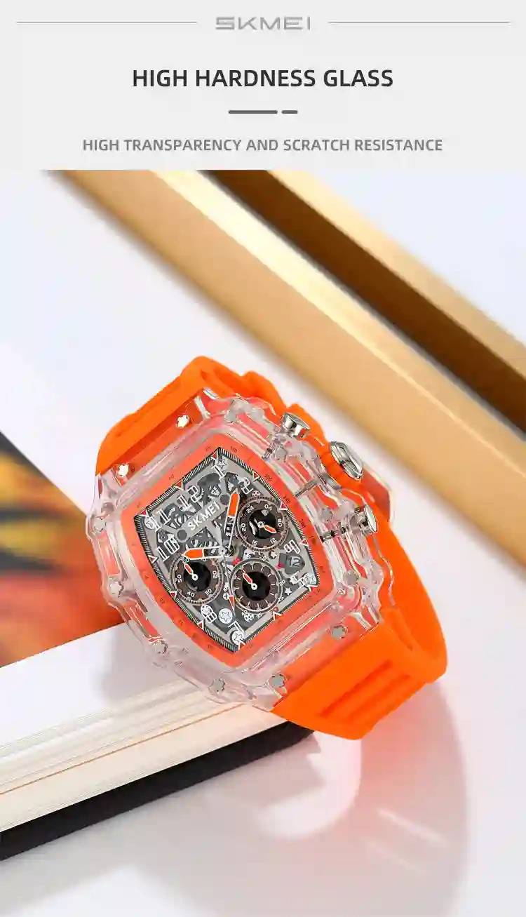 SKMEI Fashion Quartz Movement Watch For Mens Stainless Steel Strap 5Bar Waterproof Date Time Stopwatch Wristwatches Reloj Hombre