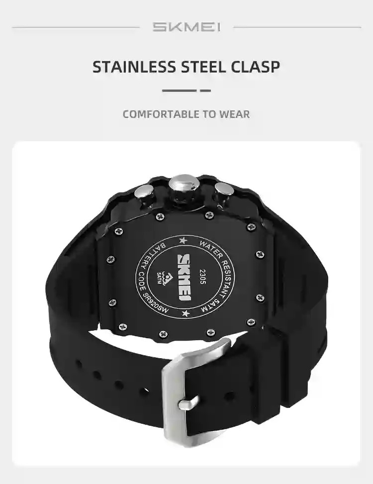 SKMEI Fashion Quartz Movement Watch For Mens Stainless Steel Strap 5Bar Waterproof Date Time Stopwatch Wristwatches Reloj Hombre