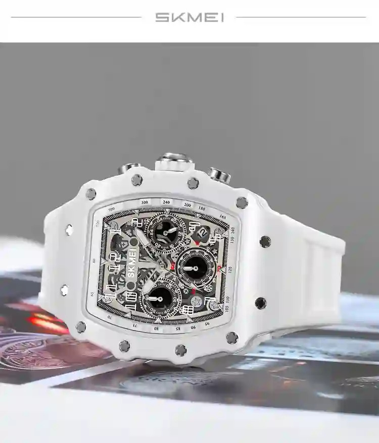 SKMEI Fashion Quartz Movement Watch For Mens Stainless Steel Strap 5Bar Waterproof Date Time Stopwatch Wristwatches Reloj Hombre