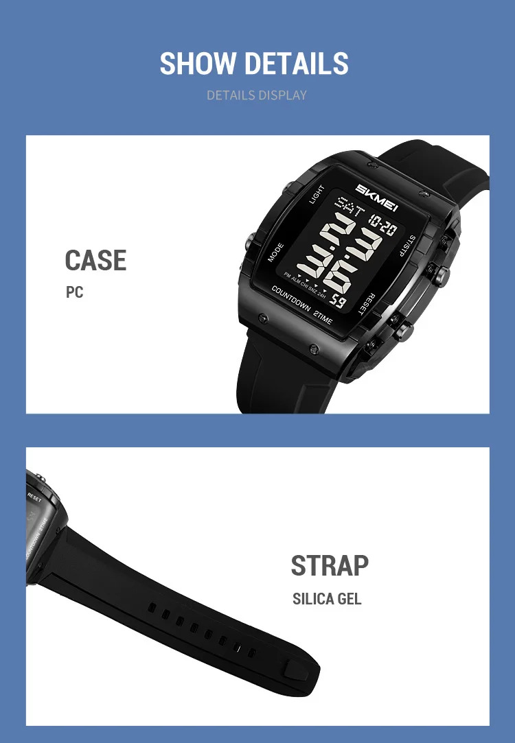 SKMEI Casual Waterproof Electronics Watches Sports Digital Wristwatches For Mens Women Chrono Multifunctional Watch Reloj Hombre