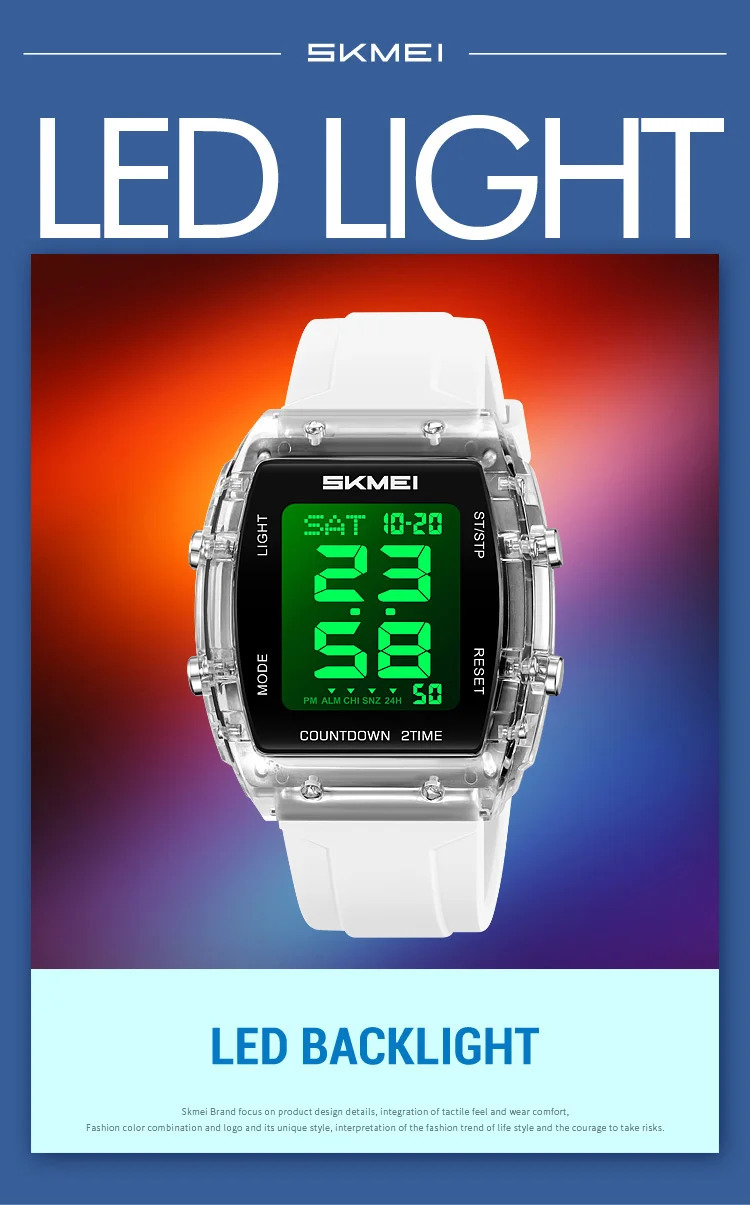 SKMEI Casual Waterproof Electronics Watches Sports Digital Wristwatches For Mens Women Chrono Multifunctional Watch Reloj Hombre