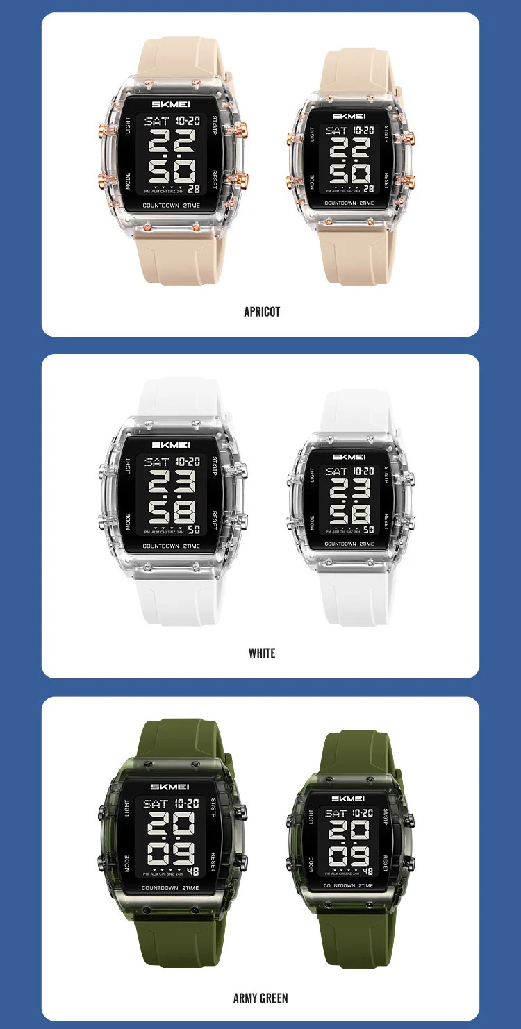 SKMEI Casual Waterproof Electronics Watches Sports Digital Wristwatches For Mens Women Chrono Multifunctional Watch Reloj Hombre