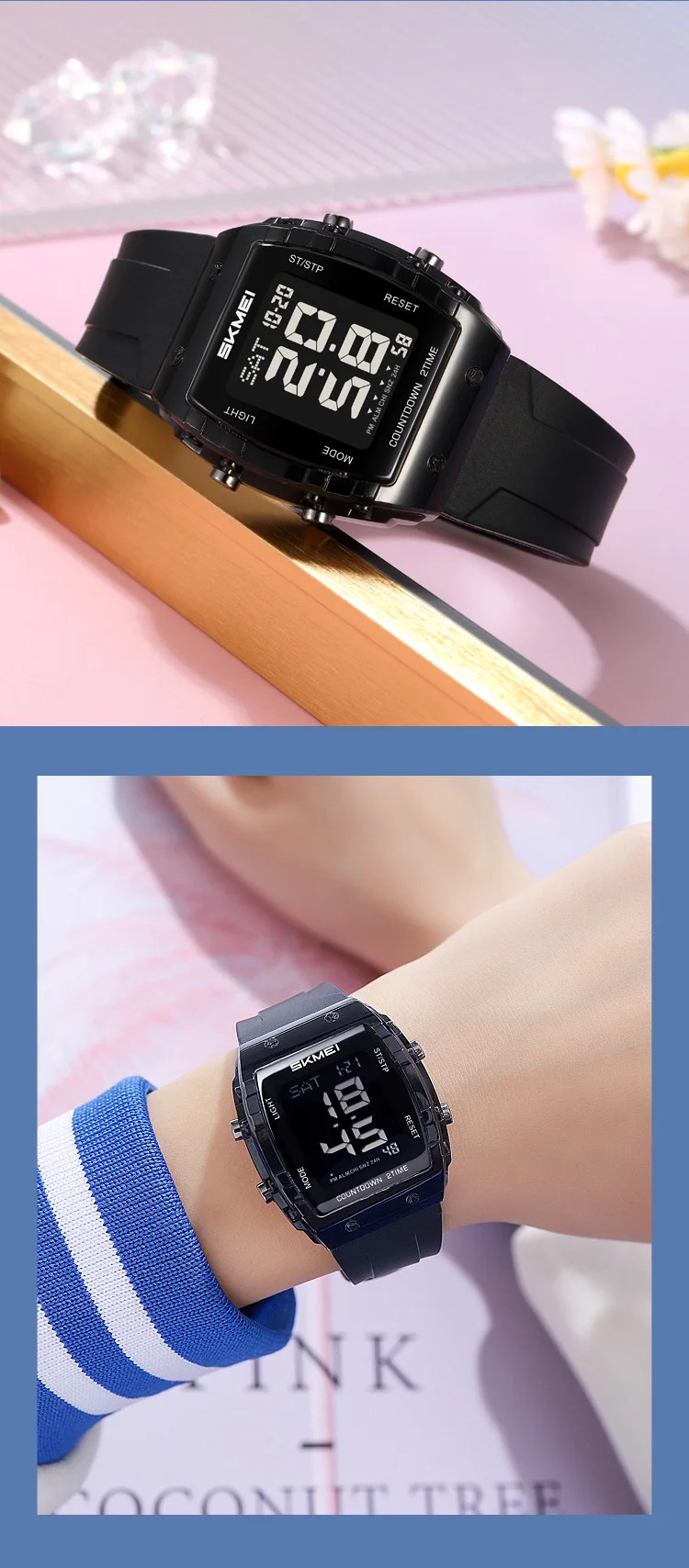 SKMEI Casual Waterproof Electronics Watches Sports Digital Wristwatches For Mens Women Chrono Multifunctional Watch Reloj Hombre