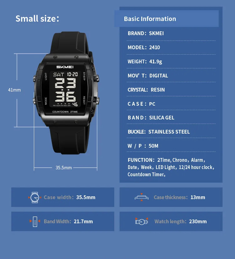 SKMEI Casual Waterproof Electronics Watches Sports Digital Wristwatches For Mens Women Chrono Multifunctional Watch Reloj Hombre