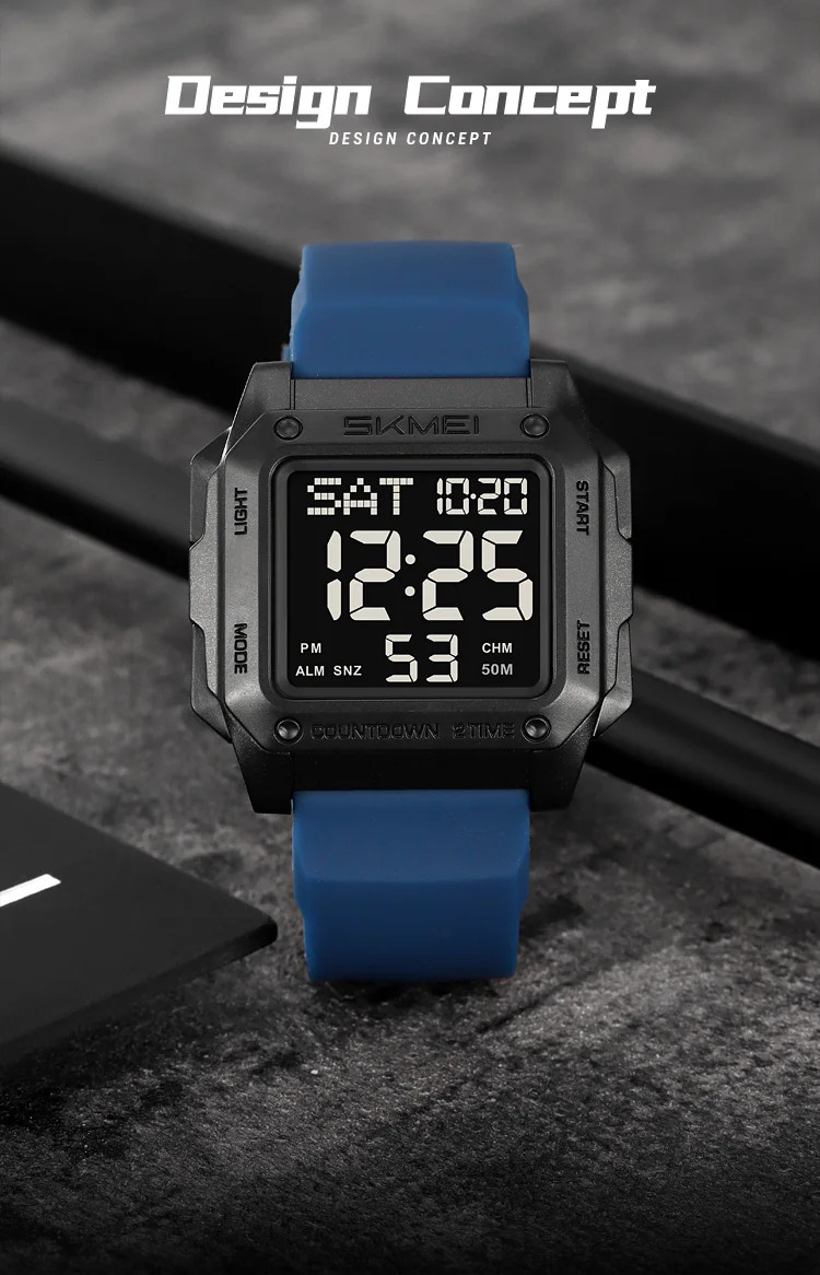 SKMEI 2Time Military Watch EL Light Waterproof Sports Digital Wristwatch For Men Women Students Chrono Alarm Electronics Watches