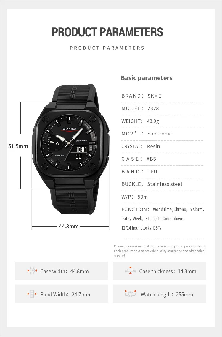 SKMEI Men's Sports Digital Electronic Watches Dual Dial Quartz Wristwatches For Men Women Original Waterproof Watch and Bracelet