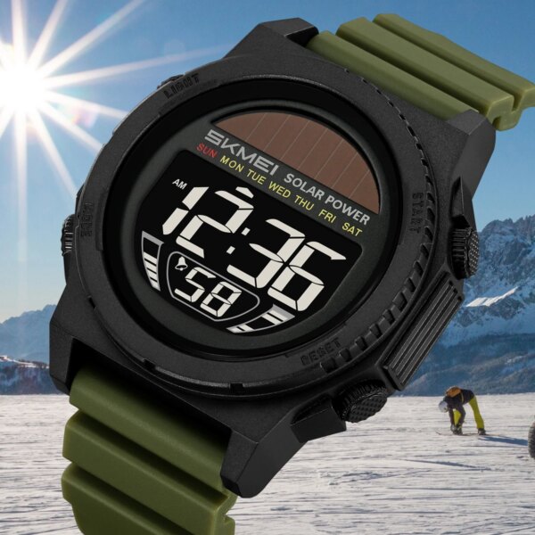 Skmei 2358 Solar-Powered Digital Sports Watch with Chronograph and Alarm (50M Waterproof) - Image 2