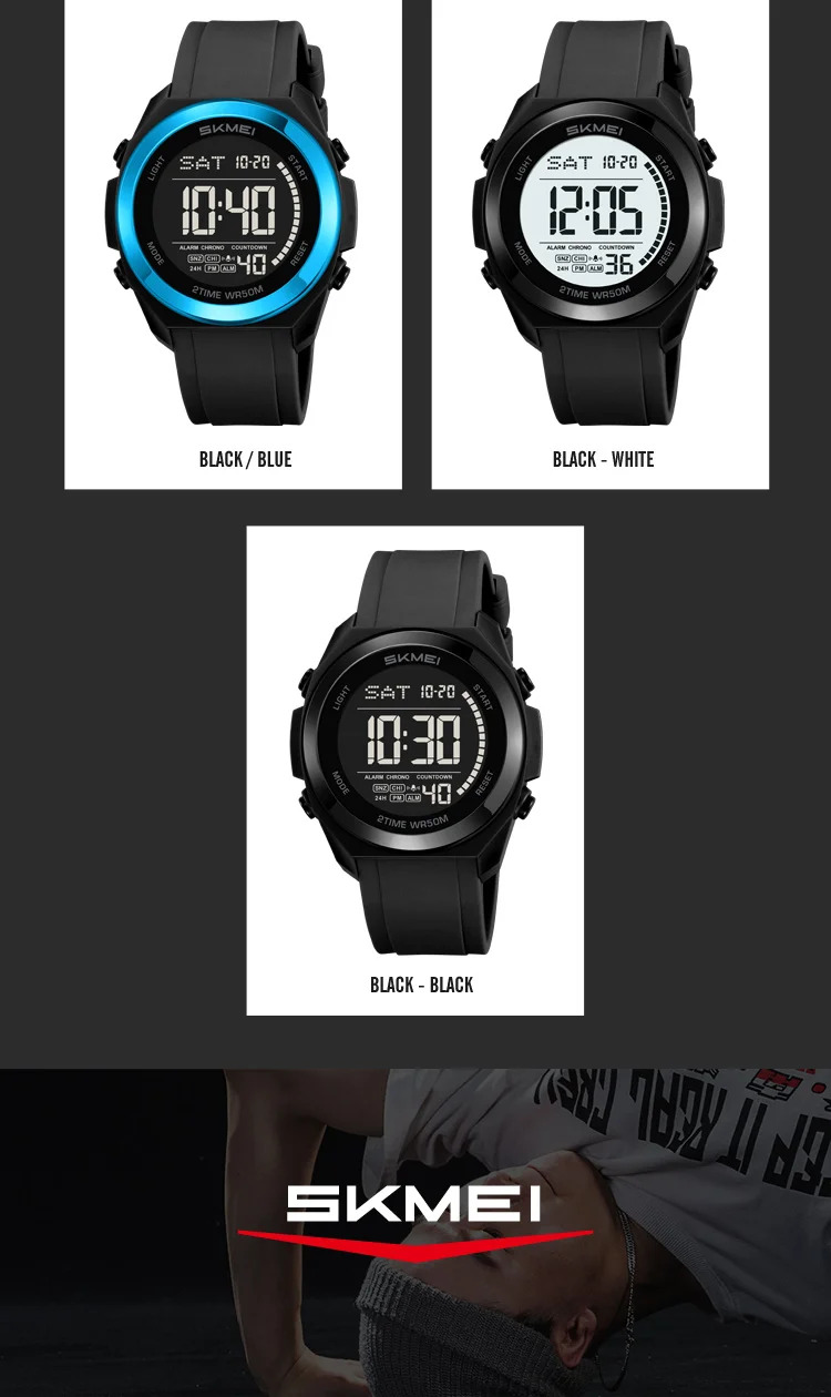 SKMEI Simple Waterproof Electronics Watches Sports Digital Wristwatch For Men Women Students Chrono Military Watch Reloj Hombre