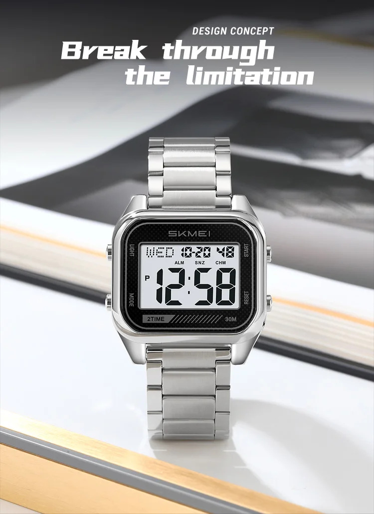 SKMEI Fashion EL Light Digital Electronics Watch For Men Women Casual 3Bar Waterproof Chrono Alarm Clock Wristwatch Reloj Hombre