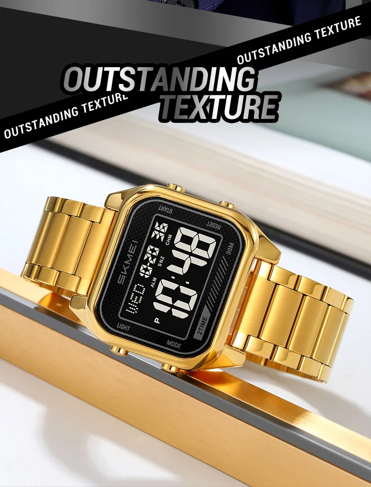 SKMEI Fashion EL Light Digital Electronics Watch For Men Women Casual 3Bar Waterproof Chrono Alarm Clock Wristwatch Reloj Hombre