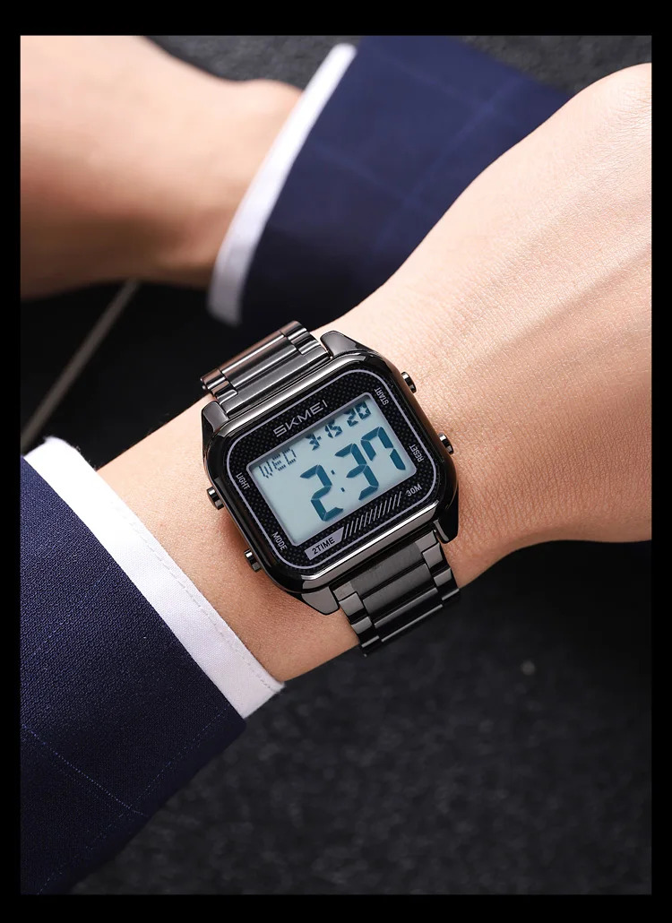 SKMEI Fashion EL Light Digital Electronics Watch For Men Women Casual 3Bar Waterproof Chrono Alarm Clock Wristwatch Reloj Hombre
