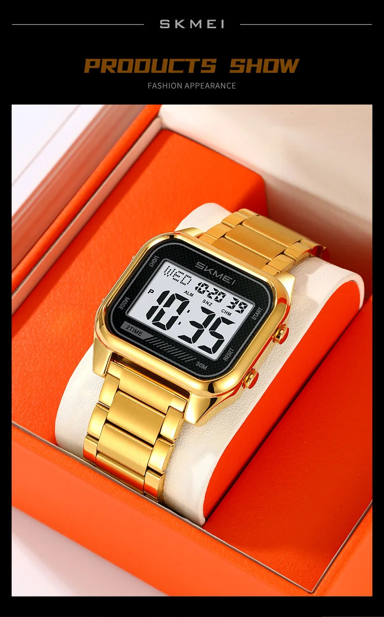 SKMEI Fashion EL Light Digital Electronics Watch For Men Women Casual 3Bar Waterproof Chrono Alarm Clock Wristwatch Reloj Hombre