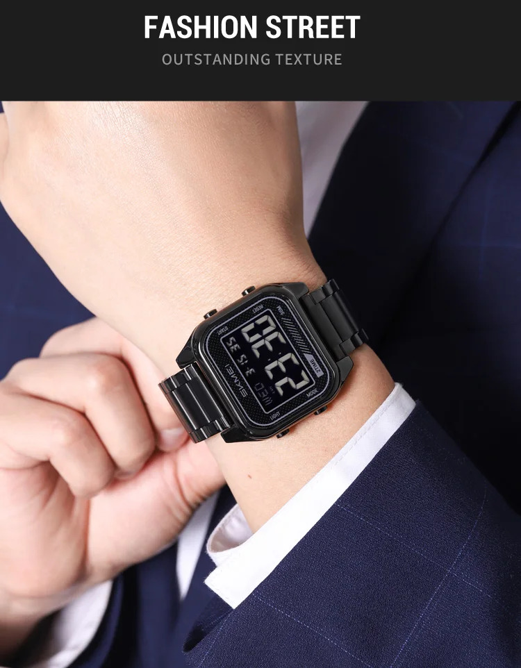 SKMEI Fashion EL Light Digital Electronics Watch For Men Women Casual 3Bar Waterproof Chrono Alarm Clock Wristwatch Reloj Hombre