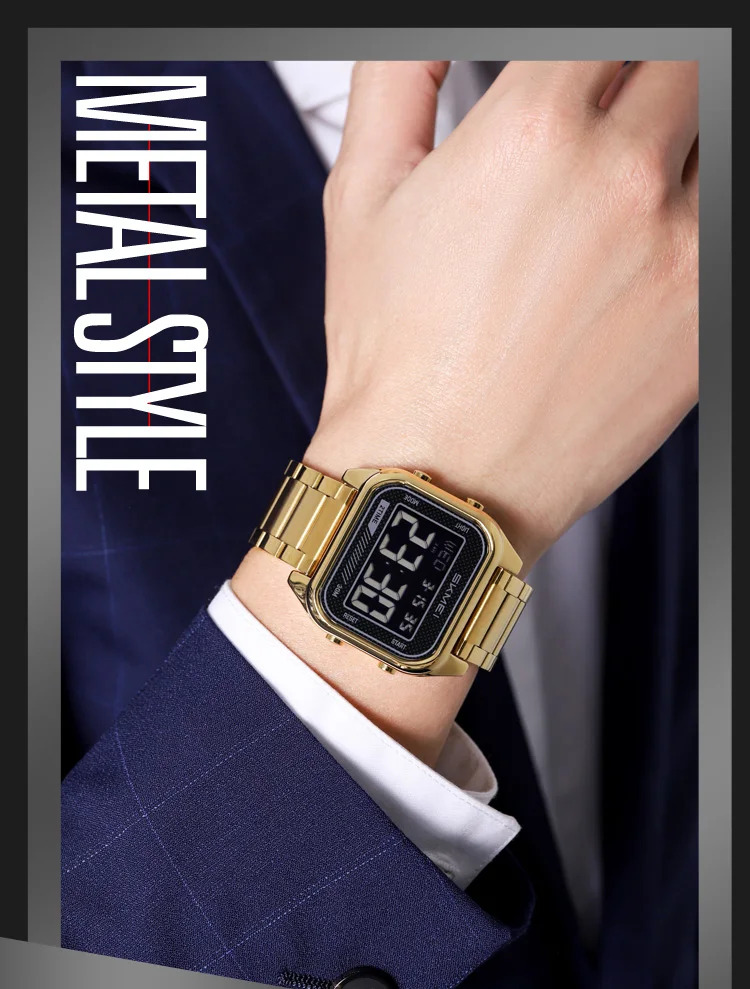 SKMEI Fashion EL Light Digital Electronics Watch For Men Women Casual 3Bar Waterproof Chrono Alarm Clock Wristwatch Reloj Hombre