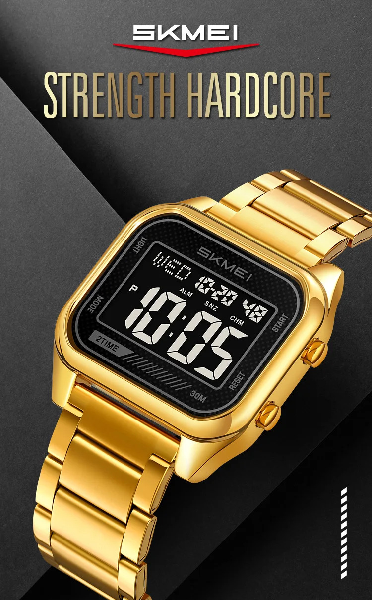 SKMEI Fashion EL Light Digital Electronics Watch For Men Women Casual 3Bar Waterproof Chrono Alarm Clock Wristwatch Reloj Hombre