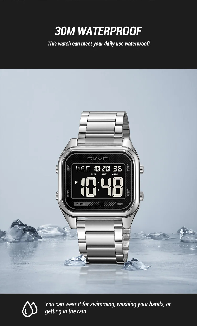 SKMEI Fashion EL Light Digital Electronics Watch For Men Women Casual 3Bar Waterproof Chrono Alarm Clock Wristwatch Reloj Hombre