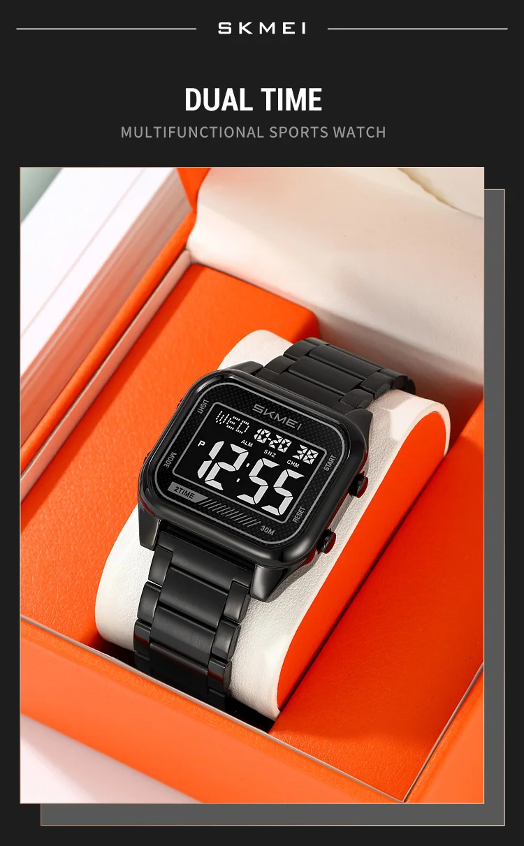 SKMEI Fashion EL Light Digital Electronics Watch For Men Women Casual 3Bar Waterproof Chrono Alarm Clock Wristwatch Reloj Hombre